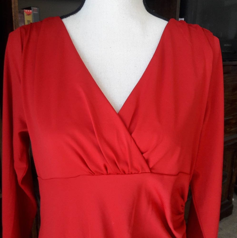 Red Long Sleeved Dress